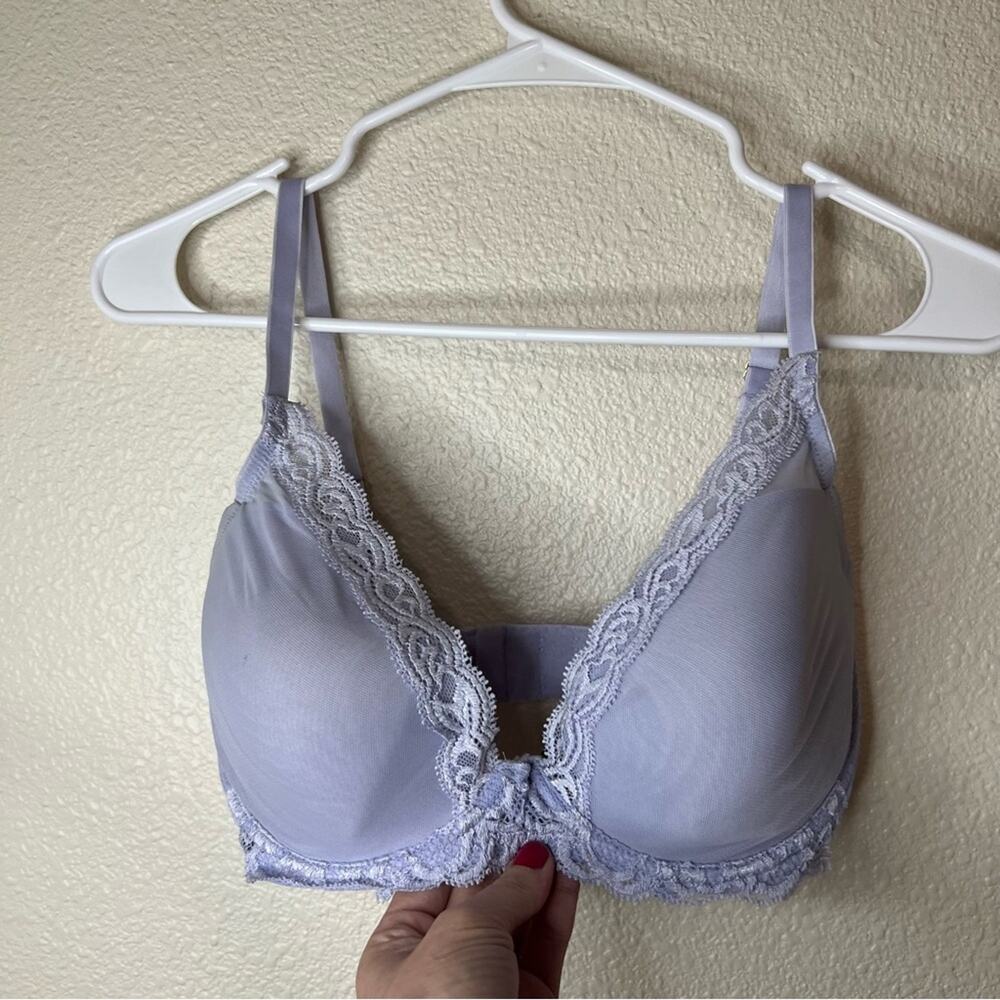 Natori 22030 light purple lavender feather lace mesh bra 32DDD
